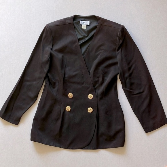 Mr Donovan Vintage Black Taffeta Blazzer (16) - Picture 2 of 11